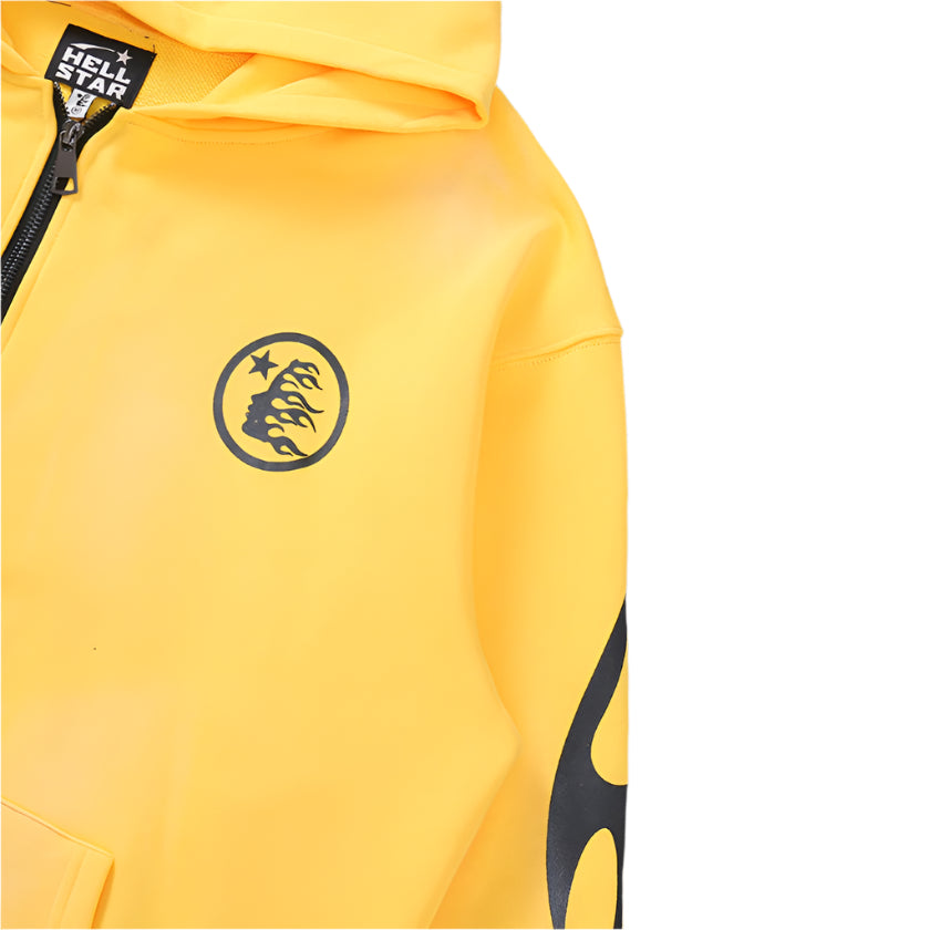 Hellstar "Records" Yellow Zip Hoodie