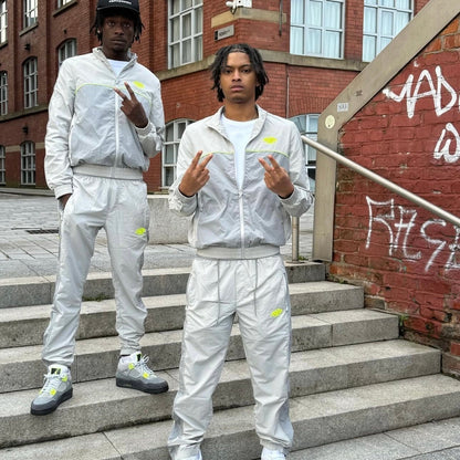 Syna World Shellsuit Light Grey/Volt