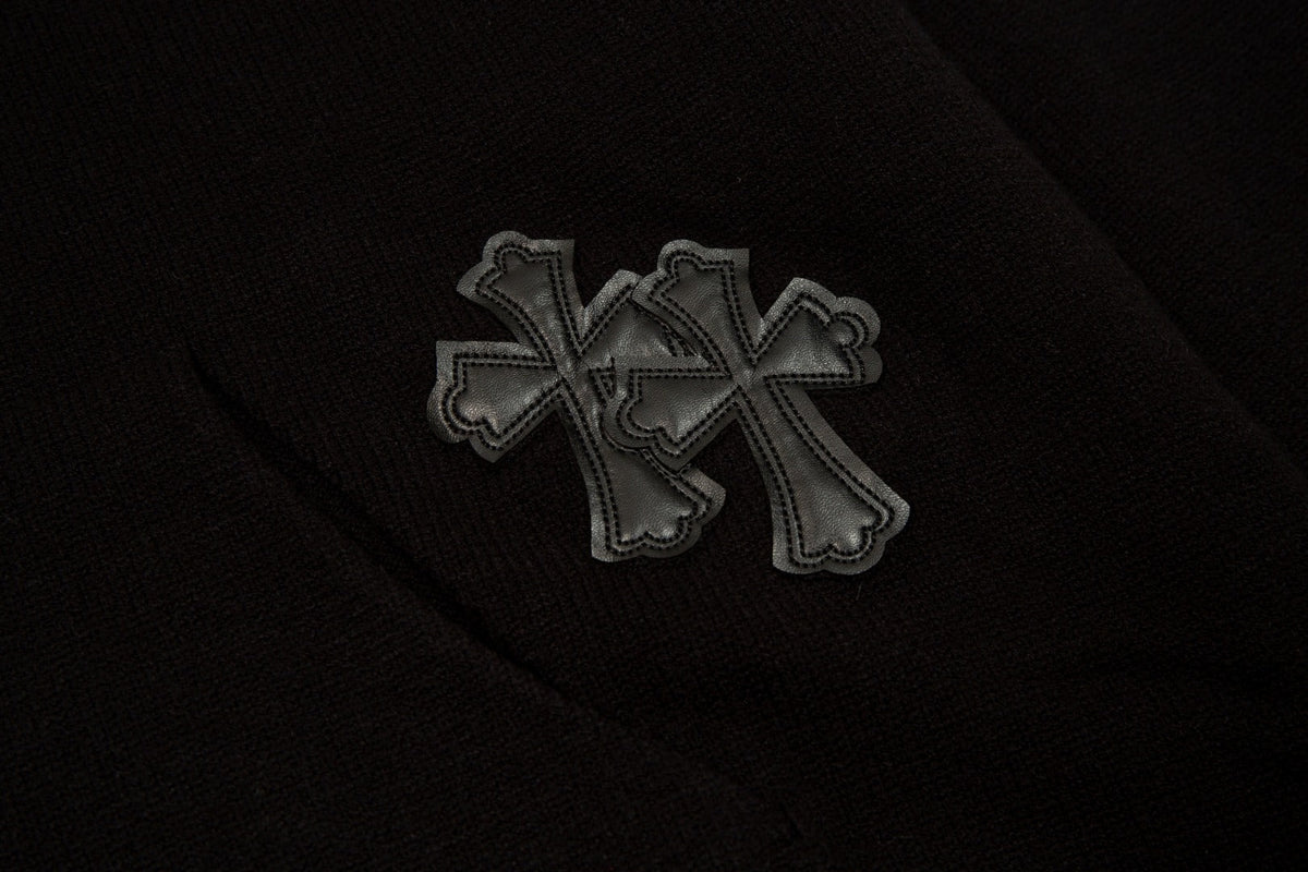 CHROME HEARTS BLACK CROSS PATCH HOODIE BLACK