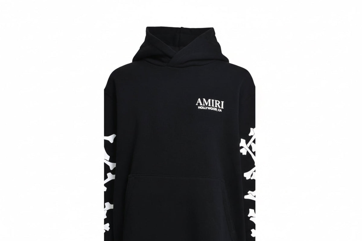 Amiri Men's Bones Stacked Hoodie Black
