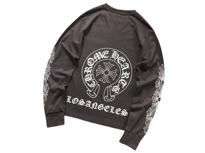 Chrome Hearts Horseshoe Cross Logo Longsleeve Anthracite Grey