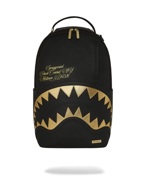 Black & Gold Shark Backpack