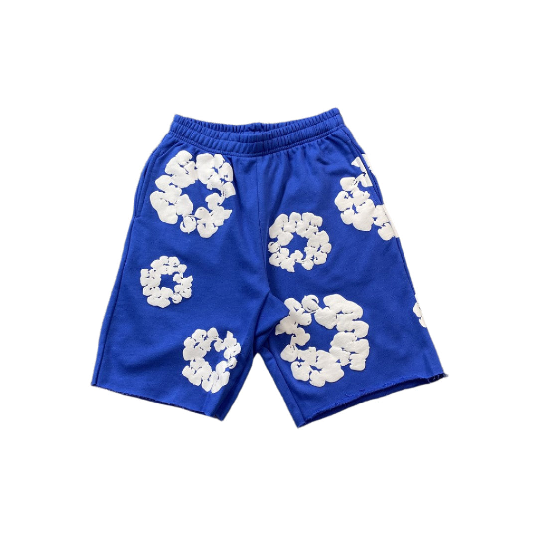DENIM TEARS COTTON WREATH SHORTS DEEP BLUE