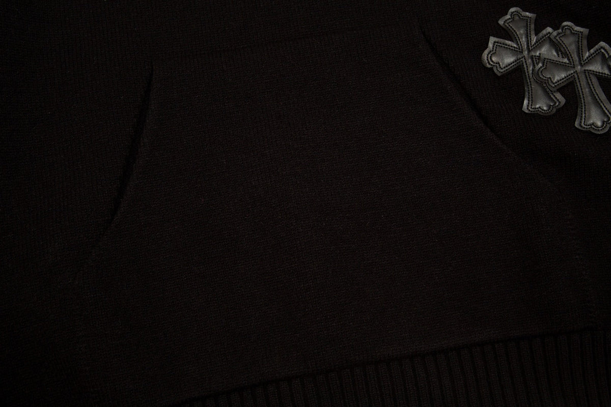 CHROME HEARTS BLACK CROSS PATCH HOODIE BLACK
