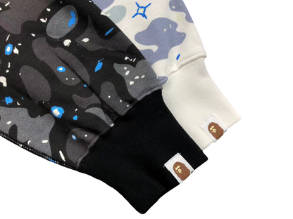 BAPE Camo Shark Wide Full Zip Double Hoodie Black Multi