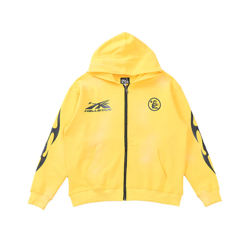 Hellstar "Records" Yellow Zip Hoodie