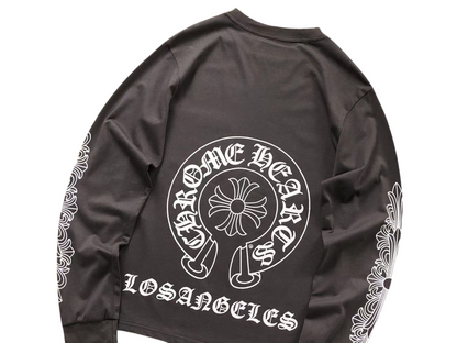 Chrome Hearts Horseshoe Cross Logo Longsleeve Anthracite Grey